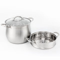 HG wholesales high quality ss 304 stainless steel soup pot with steamer